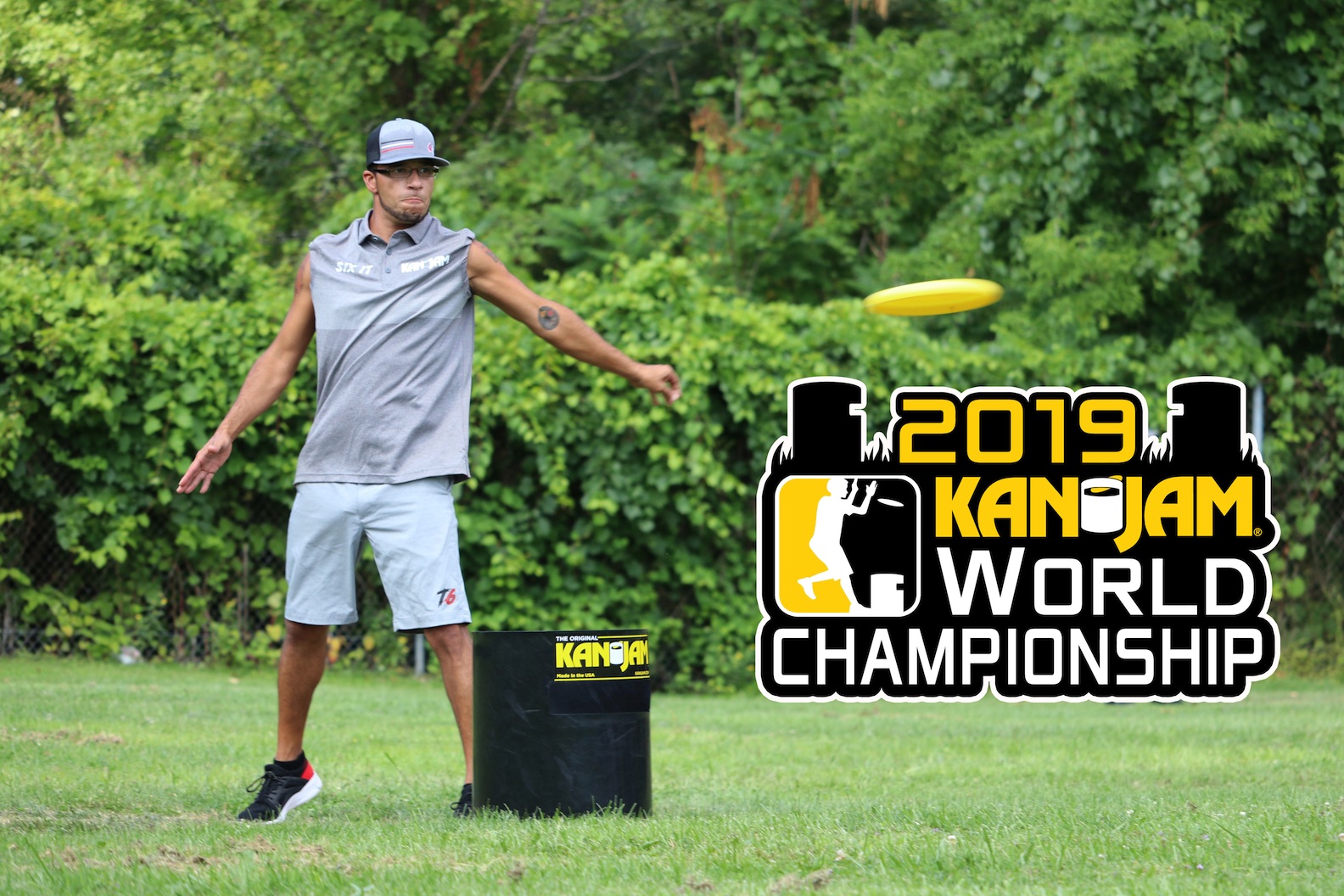 Rochester KanJam player Sam Caquias. Here, Caquias throws the disc in a playoff game for `Team 6 it` at last year's KanJam World Championship.